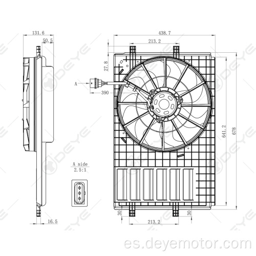 Ventilador de refrigeración del radiador del coche para SEAT SKODA VW